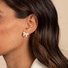  Pave X Baguette Mini Bow Tie Stud Earring - Adina Eden's Jewels