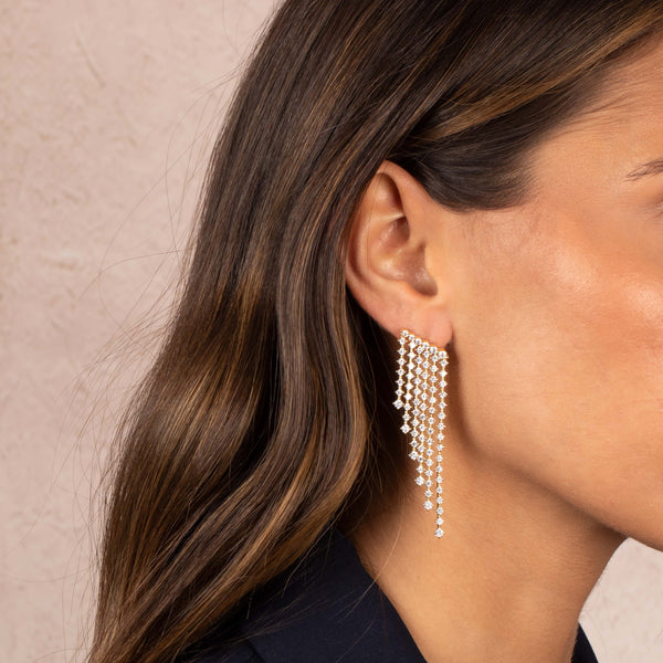 CZ Chandelier Dangling Drop Stud Earring – Adina Eden