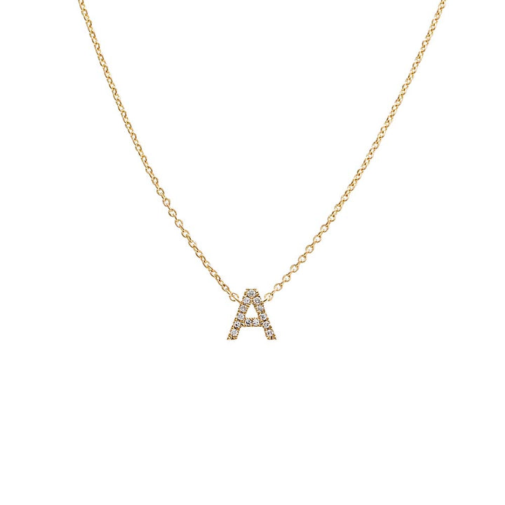 14K Gold Diamond Initial Necklace 14K - Adina Eden's Jewels