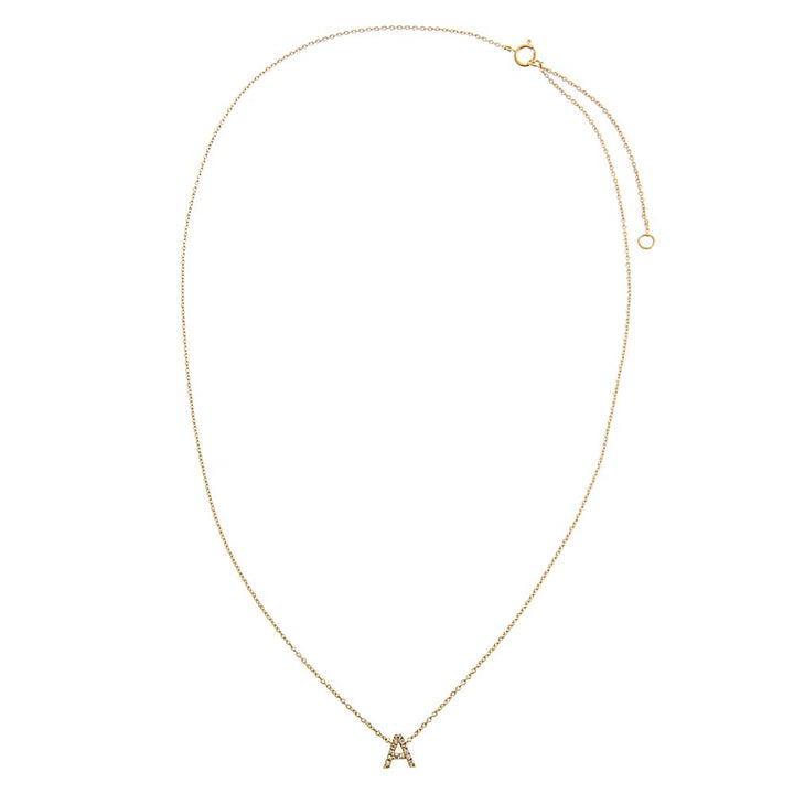  Diamond Initial Necklace 14K - Adina Eden's Jewels
