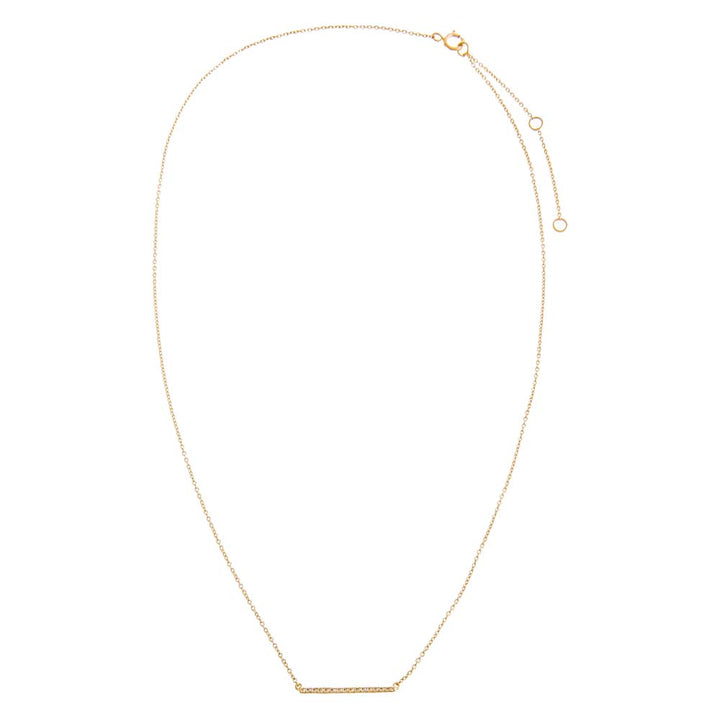  Diamond Pave Bar Necklace 14K - Adina Eden's Jewels