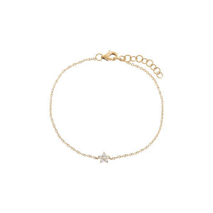 14K Gold Diamond Tiny Flower Bracelet 14K - Adina Eden's Jewels