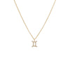 14K Gold / Gemini Diamond Pave Zodiac Necklace 14K - Adina Eden's Jewels