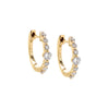 14K Gold Floating Diamond Embedded Huggie Earring 14K - Adina Eden's Jewels