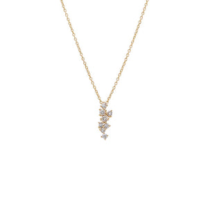 14K Gold Diamond Clustered Pendant Necklace 14K - Adina Eden's Jewels