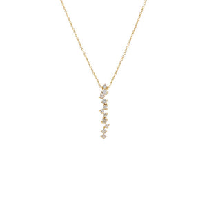 14K Gold Diamond Scattered Drop Pendant Necklace 14K - Adina Eden's Jewels
