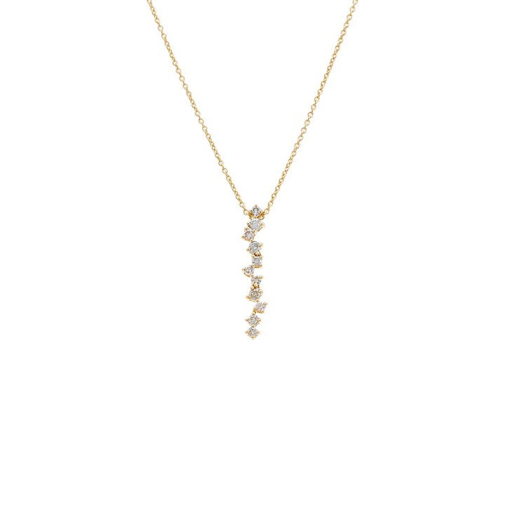 14K Gold Diamond Scattered Drop Pendant Necklace 14K - Adina Eden's Jewels