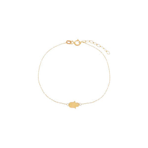 14K Gold Solid Hamsa Pendant Bracelet 14K - Adina Eden's Jewels