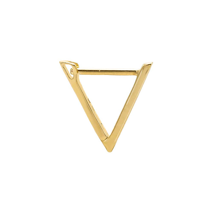 14K Gold / Single Solid Open Triangle Hoop Earring 14K - Adina Eden's Jewels