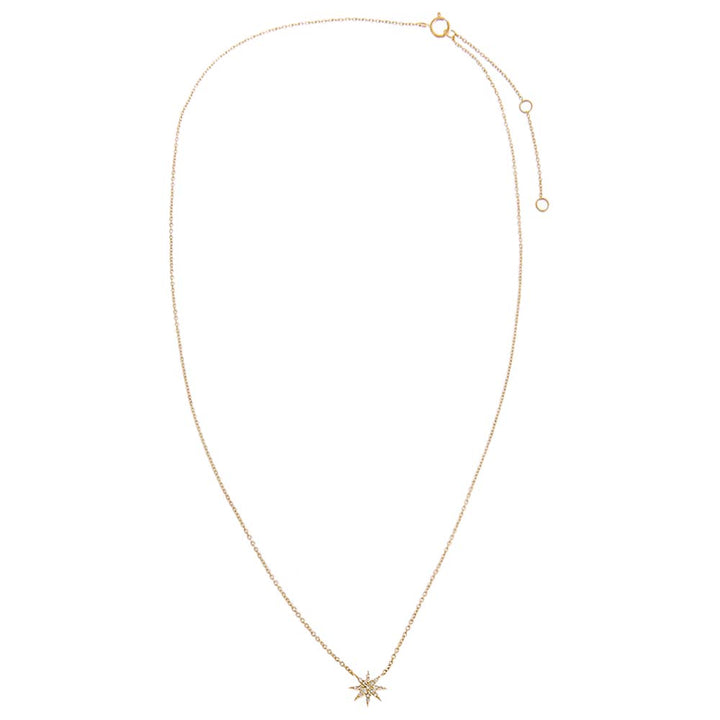  Diamond Pave Starburst Necklace 14K - Adina Eden's Jewels
