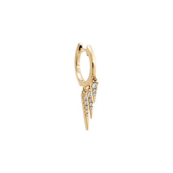 Dangling Diamond Spike Huggie Earring 14K | Adina Eden Jewels