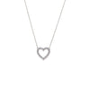 14K White Gold Lab Grown Diamond Cut Out Heart Necklace 14K - Adina Eden's Jewels