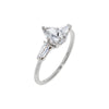  Lab Grown Diamond Pear Cut Tapered Baguette Engagement Ring 14K - Adina Eden's Jewels