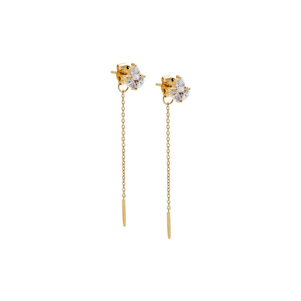 Lab Grown Pear X Marquise Cluster Drop Stud Earring – Adina Eden
