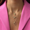 Skewed Pave Bow Tie Necklace
