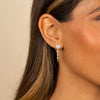  Tiny Pave Colored Gemstone Drop Chain Stud Earring - Adina Eden's Jewels
