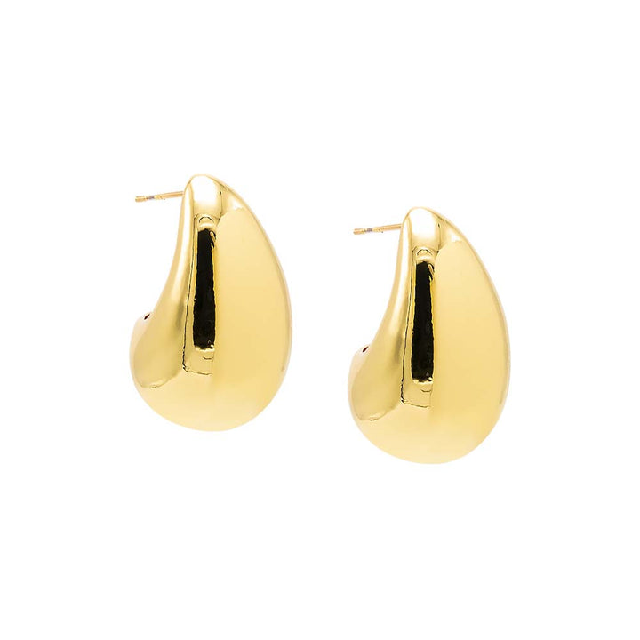 Gold Adina Eden Eden Solid Chunky Drop Stud Earring - Adina Eden's Jewels