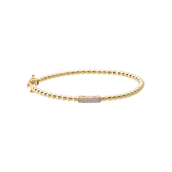 Beaded CZ Accent Bangle – Adina Eden