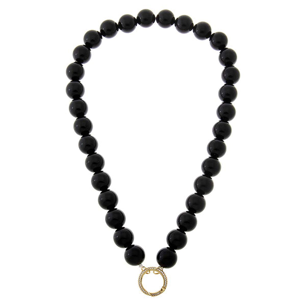 Black Onyx Large Bead Clicker Necklace – Adina Eden