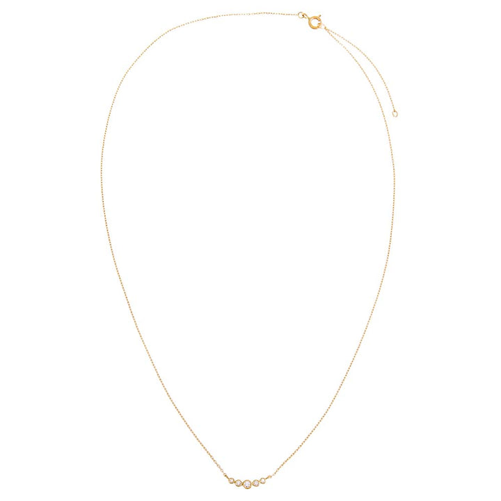 CZ Bezel Curved Bar Pendant Necklace 14K - Adina Eden's Jewels
