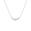 Silver CZ Graduated Curved Bar Necklace - Adina Eden's Jewels