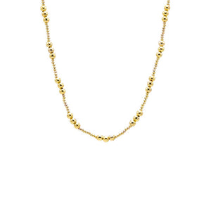 Gold Dainty Multi Sized Beaded Ball Necklace - Adina Eden's Jewels