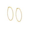 Gold Fancy Thin CZ Open Hoop Earring - Adina Eden's Jewels