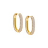 Gold CZ Pave Square Shape Open Hoop Earring - Adina Eden's Jewels