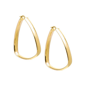 14K Gold Squared Triangle Shape Hoop Earring 14K - Adina Eden's Jewels