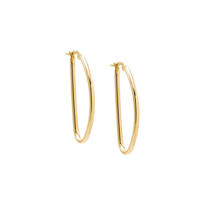 14K Gold Solid Geometric Shape Hoop Earring 14K - Adina Eden's Jewels