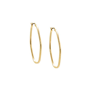 14K Gold Solid Open Oval Hoop Earring 14K - Adina Eden's Jewels