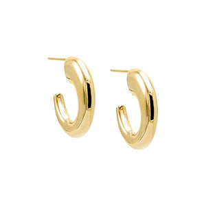 14K Gold Solid Graduated Open Hoop Earring 14K - Adina Eden's Jewels