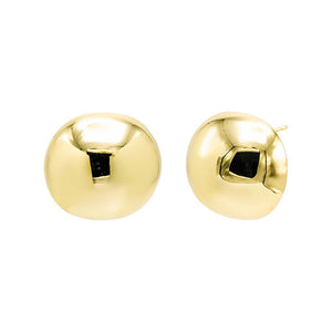 Gold Solid Rounded Pebble Stud Earring - Adina Eden's Jewels