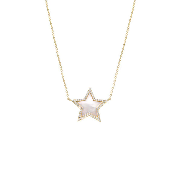 Pave Outline Colored Stone Star Necklace – Adina Eden