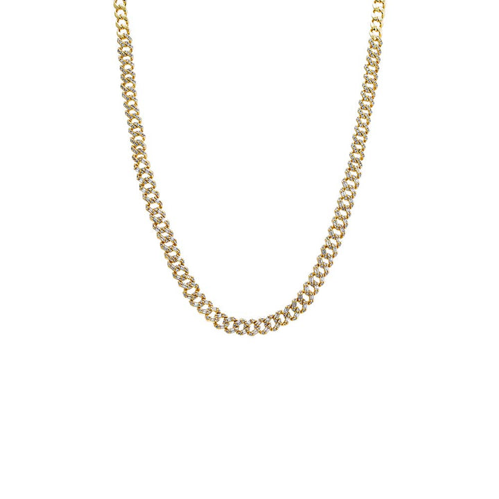 Gold Pave Chunky Cuban Link Necklace - Adina Eden's Jewels