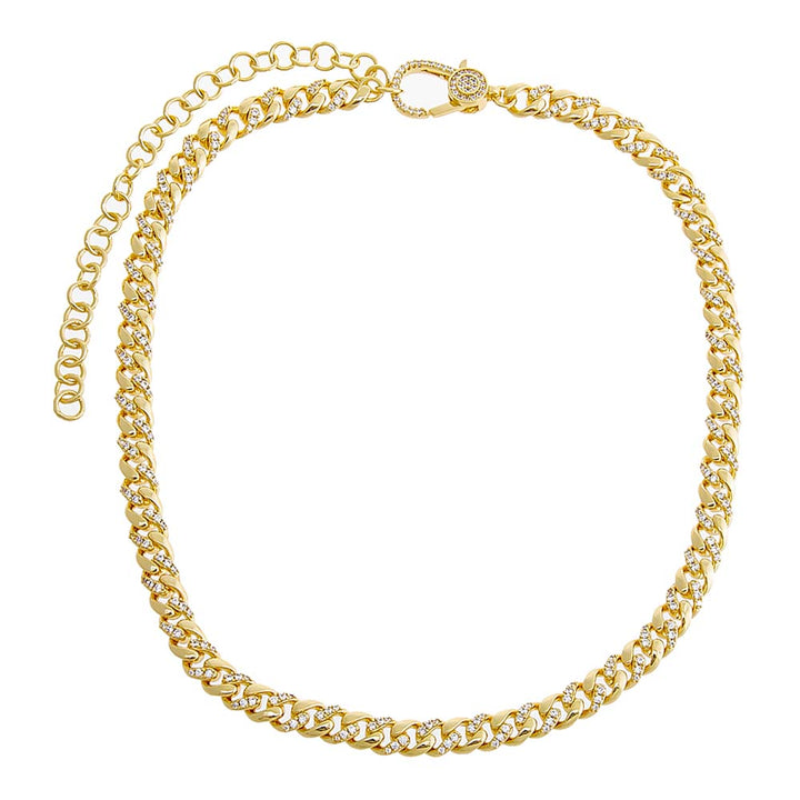  Pave Cuban Toggle Chain Necklace - Adina Eden's Jewels