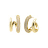 Gold Fancy Solid/Pave Double Claw Cage Hoop Earring - Adina Eden's Jewels