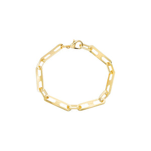 Gold Boxed Elongated Mariner Chain Bracelet - Adina Eden's Jewels