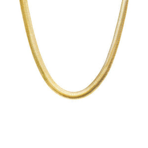 Gold Flat Snake Chain Necklace - Adina Eden's Jewels