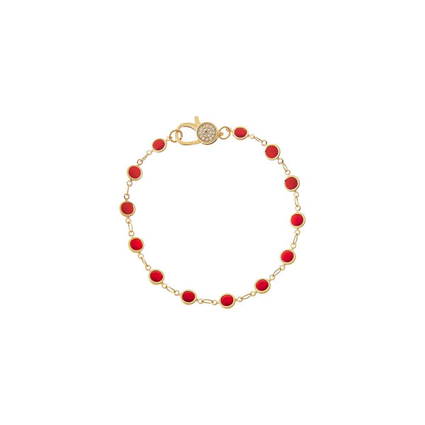 Ruby Red Station Pave Lobster Clasp Link Chian Bracelet – Adina Eden
