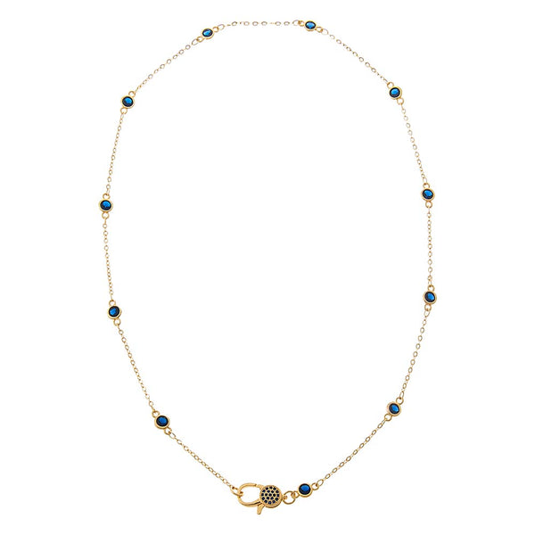 Colored Station Lobster Clasp Link Chain Necklace 18