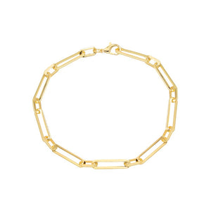 Gold Wide Elongated Paperclip Chain Anklet - Adina Eden's Jewels