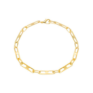 Gold Boxed Elongated Mariner Chain Anklet - Adina Eden's Jewels