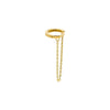  Solid Dangling Chain Huggie Earring 14K - Adina Eden's Jewels