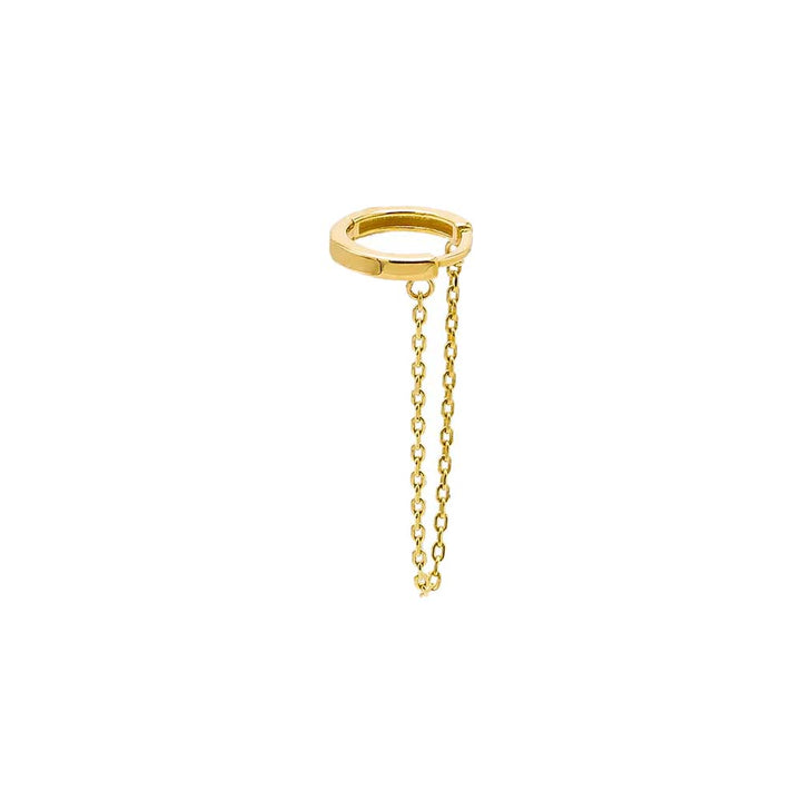 Solid Dangling Chain Huggie Earring 14K - Adina Eden's Jewels