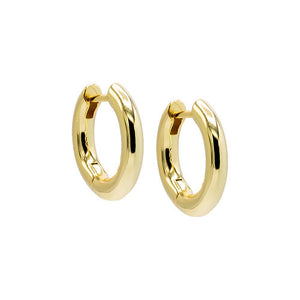 Gold Solid Wide Rounded Huggie Earring - Adina Eden's Jewels