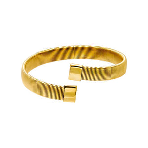 Gold Solid Snake Open Claw Bracelet - Adina Eden's Jewels
