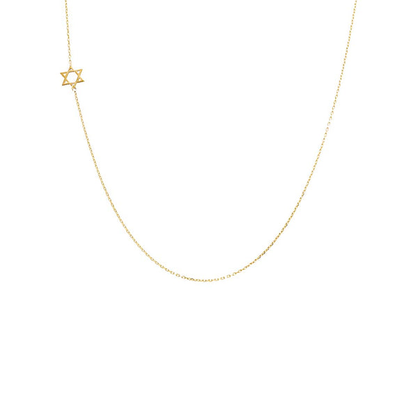 Solid Sideways Star of David Necklace 14K | Adina Eden