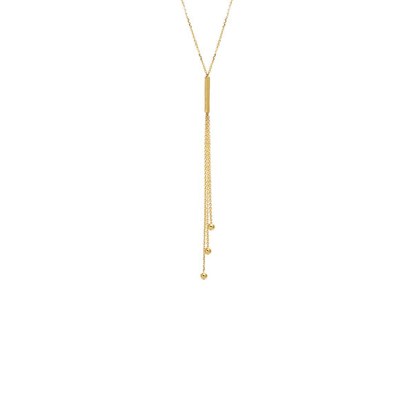 Bar & Ball Drop Lariat Necklace 14K – Adina Eden