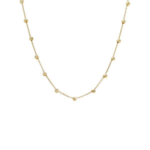 14K Gold Diamond Cut Beaded Necklace 14K - Adina Eden's Jewels